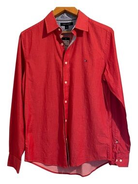 Tommy Hilfiger Red Long-Sleeve Button Shirt size S